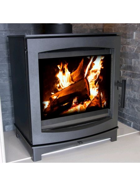 angled view of tinderbox large woodburner