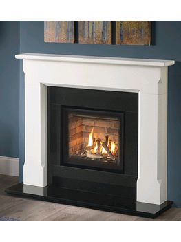 Capital Fireplaces The Lingwood 51 and 54 inch Mantel in Aegean limestones also available in portuguese limestone and Corinthian stone