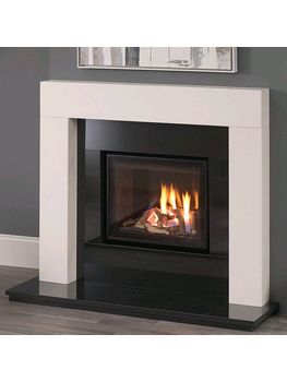 Capital Fireplaces The Mentmore 44 inch Mantel in Aegean limestone also available in Corinthian stone and Portuguese limestone