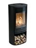 Contura 910G woodburner with modern glass door 6kw stove available in black or white soapstone top available